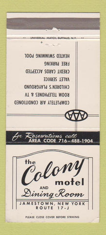Matchbook Cover - Colony Motel Jamestown NY 30 Strike
