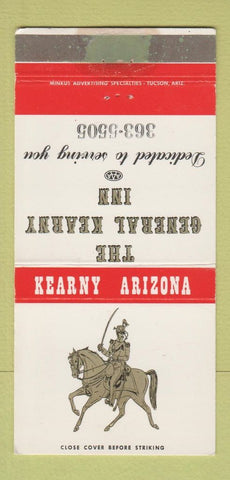 Matchbook Cover - General Kearny Inn Kearny AZ WEAR 30 Strike