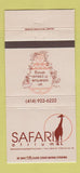 Matchbook Cover - Safari Atrium Fond Du Lac WI giraffe  30 Strike