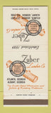 Matchbook Cover - Zuber Lumber Albany Atlanta GA 30 Strike