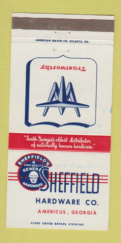 Matchbook Cover - Sheffield Hardware Americus GA WEAR 30 Strike