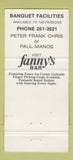 Matchbook Cover - Bo Peep Fanny's Scarborough ON restaurant 30 Strike