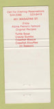 Matchbook Cover - Bon Ton New Orleans LA WEAR 30 Strike