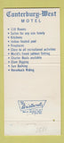 Matchbook Cover - Canterbury West Motel Westport WA 30 Strike