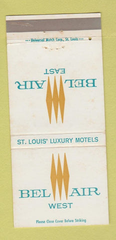 Matchbook Cover - Bel Air East West St Louis MO Motels WEAR 30 Strike