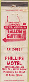 Matchbook Cover - Phillips Motel El Reno OK Route 66 WORN