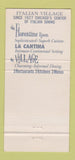 Matchbook Cover - Italian Village Chicago IL 30 Strike