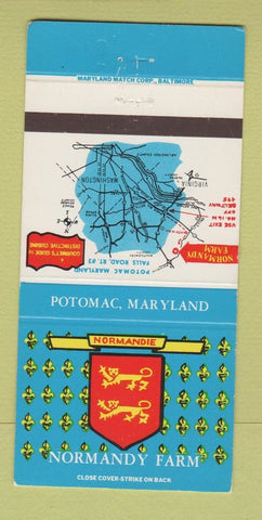 Matchbook Cover - Normandy Farm Potomac MD 30 Strike