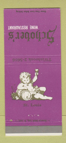 Matchbook Cover - Schober's Wine Restaurant St Louis MO 30 Strike