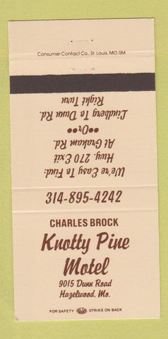 Matchbook Cover - Knotty Pine Motel Hazelwood MO 30 Strike