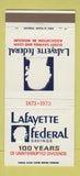 Matchbook Cover - Lafayette Federal Savings St Louis MO 30 Strike
