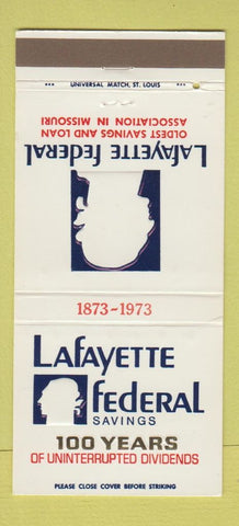 Matchbook Cover - Lafayette Federal Savings St Louis MO 30 Strike