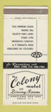 Matchbook Cover - Colony Motel Jamestown NY 30 Strike