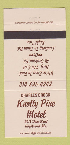 Matchbook Cover - Knotty Pine Motel Hazelwood MO 30 Strike
