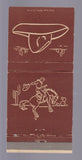 Matchbook Cover - Fred Harvey Cowboy BROWN 30 Strike