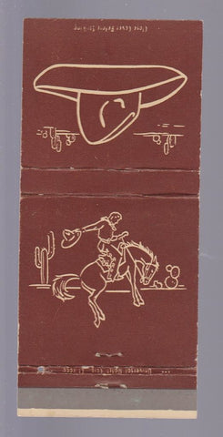 Matchbook Cover - Fred Harvey Cowboy BROWN 30 Strike