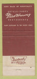 Matchbook Cover - Fred Harvey Cowboy BROWN 30 Strike