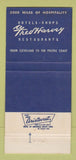 Matchbook Cover - Fred Harvey Cowboy BLUE 30 Strike