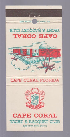 Matchbook Cover - Cape Coral Yacht Racquet Club Cape Coral FL 30 Strike