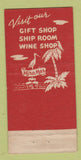 Matchbook Cover - Mira Mar Restaurant Oceanside CA Wine Shop WEAR 30 Strike