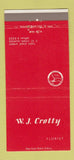 Matchbook Cover - WJ Crotty Florist flowers East St Louis IL 30 Strike