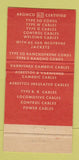 Matchbook Cover - Bronco 60 Electric Cords Cables wire Los Angeles CA 30 Strike