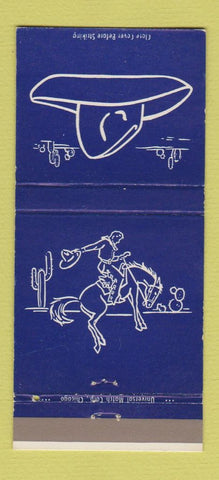 Matchbook Cover - Fred Harvey Cowboy BLUE 30 Strike