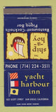 Matchbook Cover - Yacht Harbour Inn San Diego CA WEAR 30 Strike