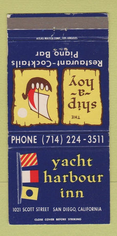 Matchbook Cover - Yacht Harbour Inn San Diego CA WEAR 30 Strike