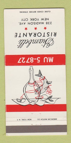 Matchbook Cover - Giambelli Ristorante New York City 30 Strike