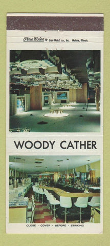 Matchbook Cover - Woody Cather Hollywood Supper Club Rock Island IL 30 Strike