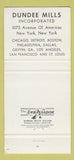 Matchbook Cover - Dundee Mills Diamond Jubilee Griffin GA NYC 30 Strike