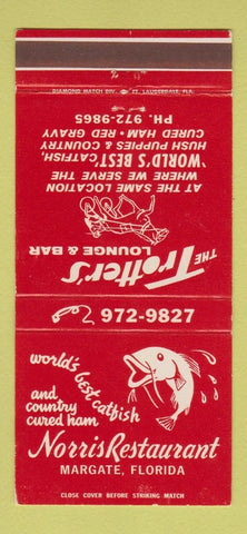 Matchbook Cover - Norris Restaurant Margate FL Trotter's Lounge Bar 30 Strike