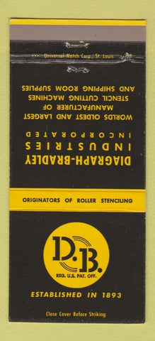 Matchbook Cover Diagraph Bradley Industries Stencil Cutting Herrin IL 30 Strike