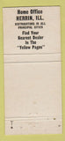 Matchbook Cover Diagraph Bradley Industries Stencil Cutting Herrin IL 30 Strike