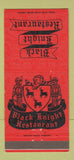 Matchbook Cover - Black Knight Restaurant Hoffman Estates IL 30 Strike