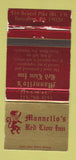 Matchbook Cover - Mannello's Red Lion Inn Bensalem PA WORN 30 Strike
