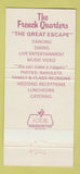 Matchbook Cover - The French Quarter Birmingham AL 30 Strike
