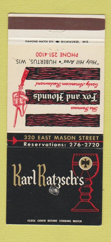 Matchbook Cover - Karl Ratzch's Hubertus WI 30 Strike