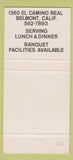 Matchbook Cover - Iron Gate Restaurant Belmont CA 30 Strike