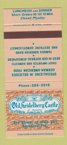 Matchbook Cover - Old Heidelberg Castle Sarasota FL 30 Strike