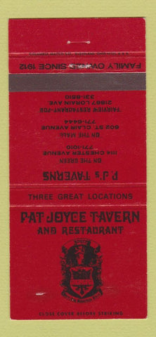Matchbook Cover - Pat Joyce Tavern Cleveland OH WEAR 30 Strike
