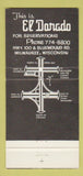 Matchbook Cover - El Dorado Steak Milwaukee WI 30 Strike
