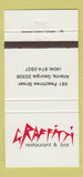 Matchbook Cover - Graffiti Restaurant Atlanta GA 30 Strike