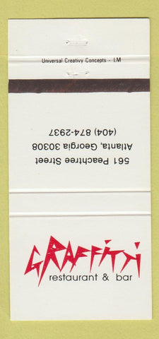 Matchbook Cover - Graffiti Restaurant Atlanta GA 30 Strike