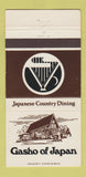 Matchbook Cover - Gasho of Japan Denver Colorado Westchester NY 30 Strike