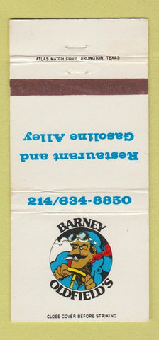 Matchbook Cover - Barney Oldfield's Restaurant Sheraton Dallas TX 30 Strike