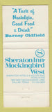 Matchbook Cover - Barney Oldfield's Restaurant Sheraton Dallas TX 30 Strike