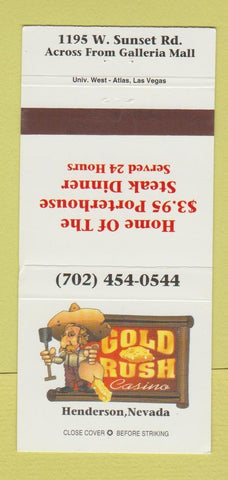 Matchbook Cover - Gold Rush Casino Henderson NV 30 Strike