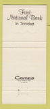 Matchbook Cover - National Bank Trinidad Colorado 100th 30 Strike